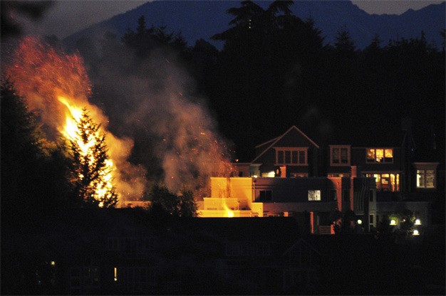 A fire in the 7200 block of North Mercer Way