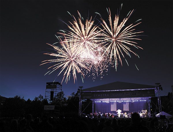 Fireworks in Bellevue during the 2012 Fourth of July celebration.