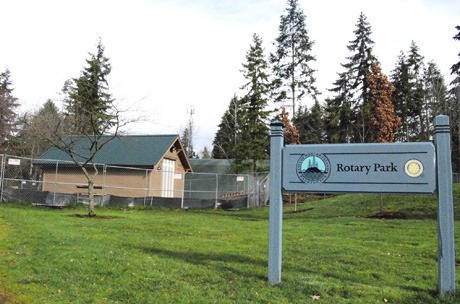 The new emergency well can be seen in the background of Rotary Park. The well