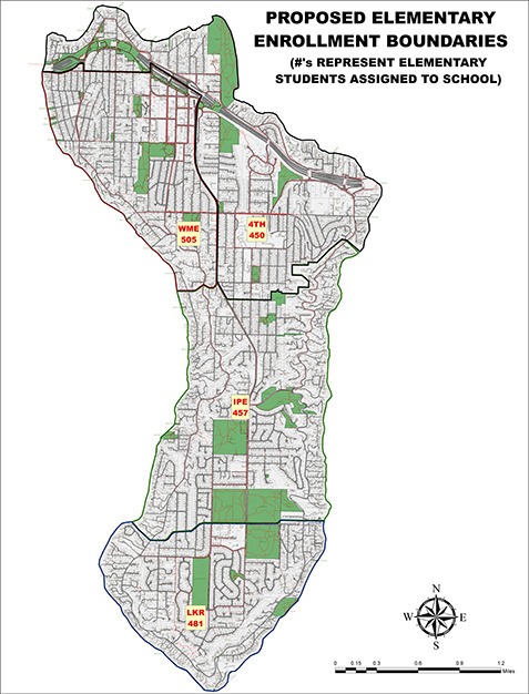 Map of proposed new school boundaries.