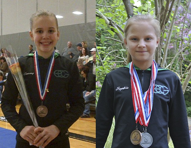 Mercer Island students Sophia McGuffin and Emerey Sampson recently competed in the USA Junior Olympics Washington State gymnastics competition.