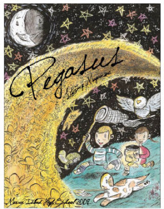 The 2009 cover of the Pegasus literary magazine. The magazine is a compilation of MIHS student artwork and literary pieces. See page 6 for more on the newest Pegasus magazine