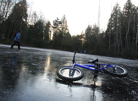 A frozen Ellis Pond became a winter wonderland for children last week as temperatures fell well below freezing. According to one neighborhood parent