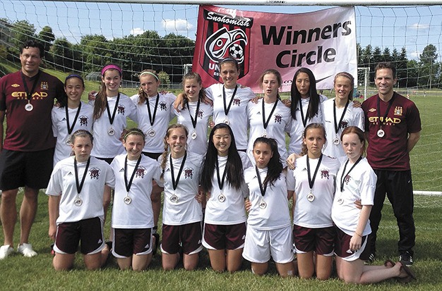The Mercer Island Force girls U15 soccer team recently won their division at the Snohomish United Invitational in June.