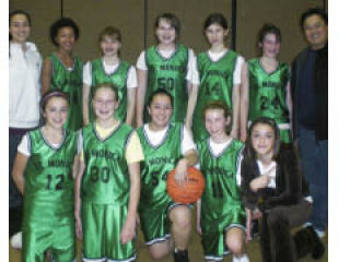The St. Monica seventh-grade basketball team: front row