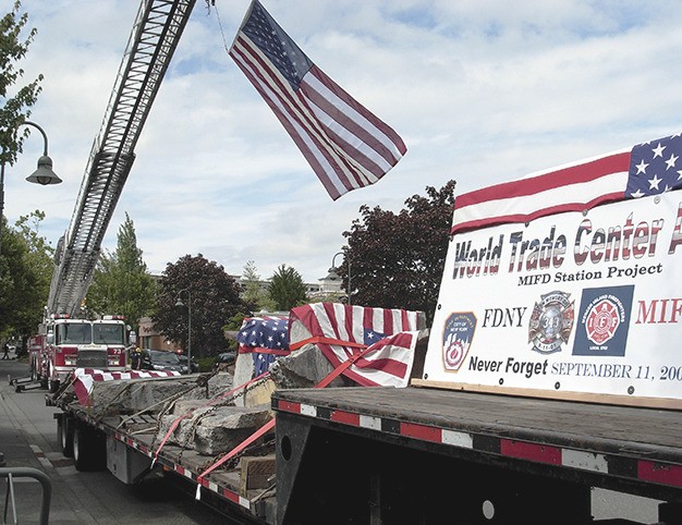 Artifacts from the World Trade Center arrived Thursday