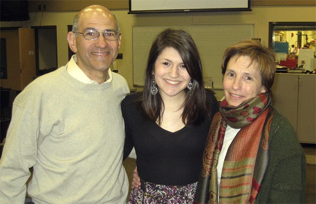 MIHS senior Ruthie Schorr with her parents