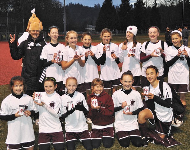 The MIFC Forze girls 12U soccer team were finalists in the Thanksgiving Cranberry Cup soccer tournament.  The team includes: Sammy Sweet