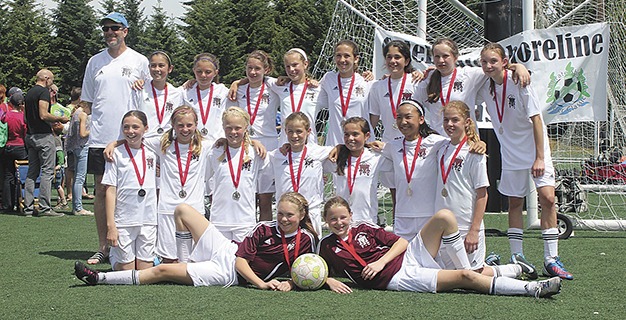 The Mercer Island U13 girls Maroon soccer team participated in the Celebrate Shoreline tournament in mid-June making it to the tournament finals.