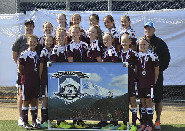 Girls U13 soccer team Mercer Island FC Thunder won the bronze division at the Mt. Hood Challenge