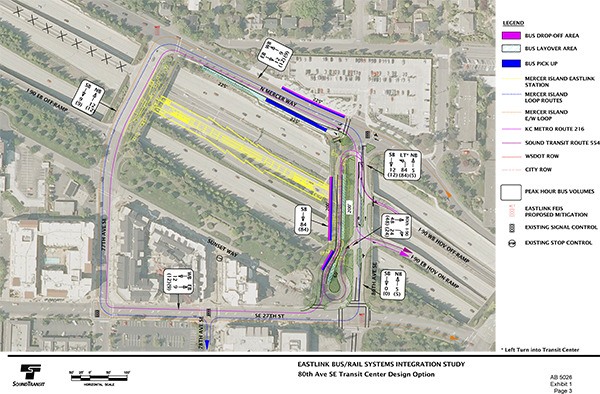 A Sound Transit rendering shows a proposed bus intercept on 80th Avenue S.E.