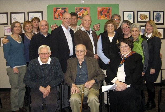 Former and current school board members got together to celebrate the Mercer Island School District’s 70th anniversary on Nov. 10. Back row