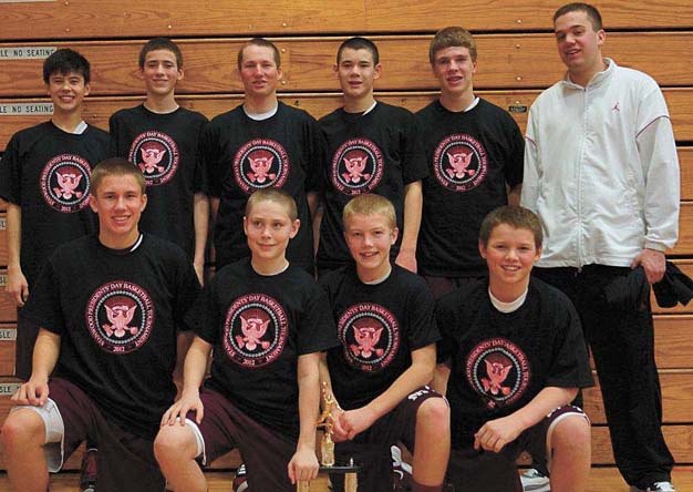 The Mercer Island eighth grade boys ETL basketball team recently won the championship at a President's Day weekend tournament in Stanwood.