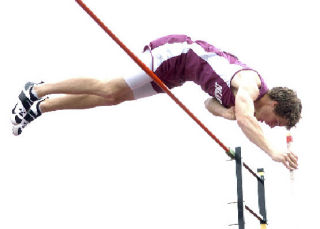 Mercer Island senior Bryce Borer completes a pole vault during the state meet held in Pasco at Edgar Brown Stadium. Borer won the state championship in his event with a height of 15 feet