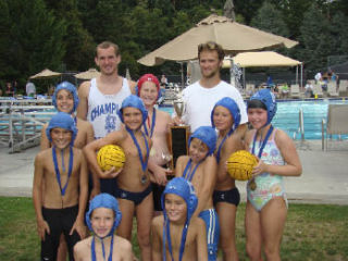 The Mercerwood Shore Club water polo 10-and-under team won the Midlakes title.