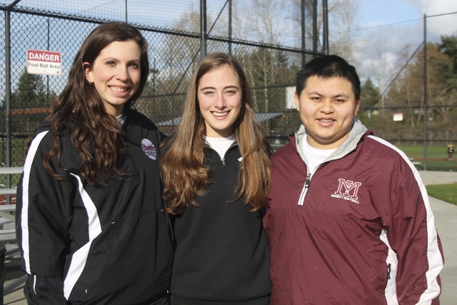 Mercer Island softball captains (from left) Lilly Blakey