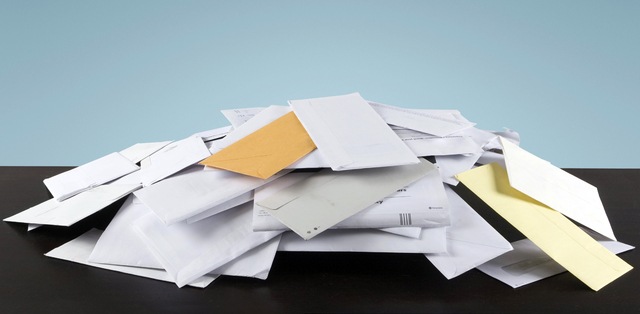 Pile of mail on table