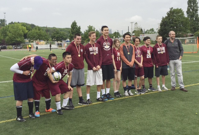 Mercer Island’s Unified Soccer team recently won gold at the district soccer playoffs (photo courtesy of Craig Degginger).