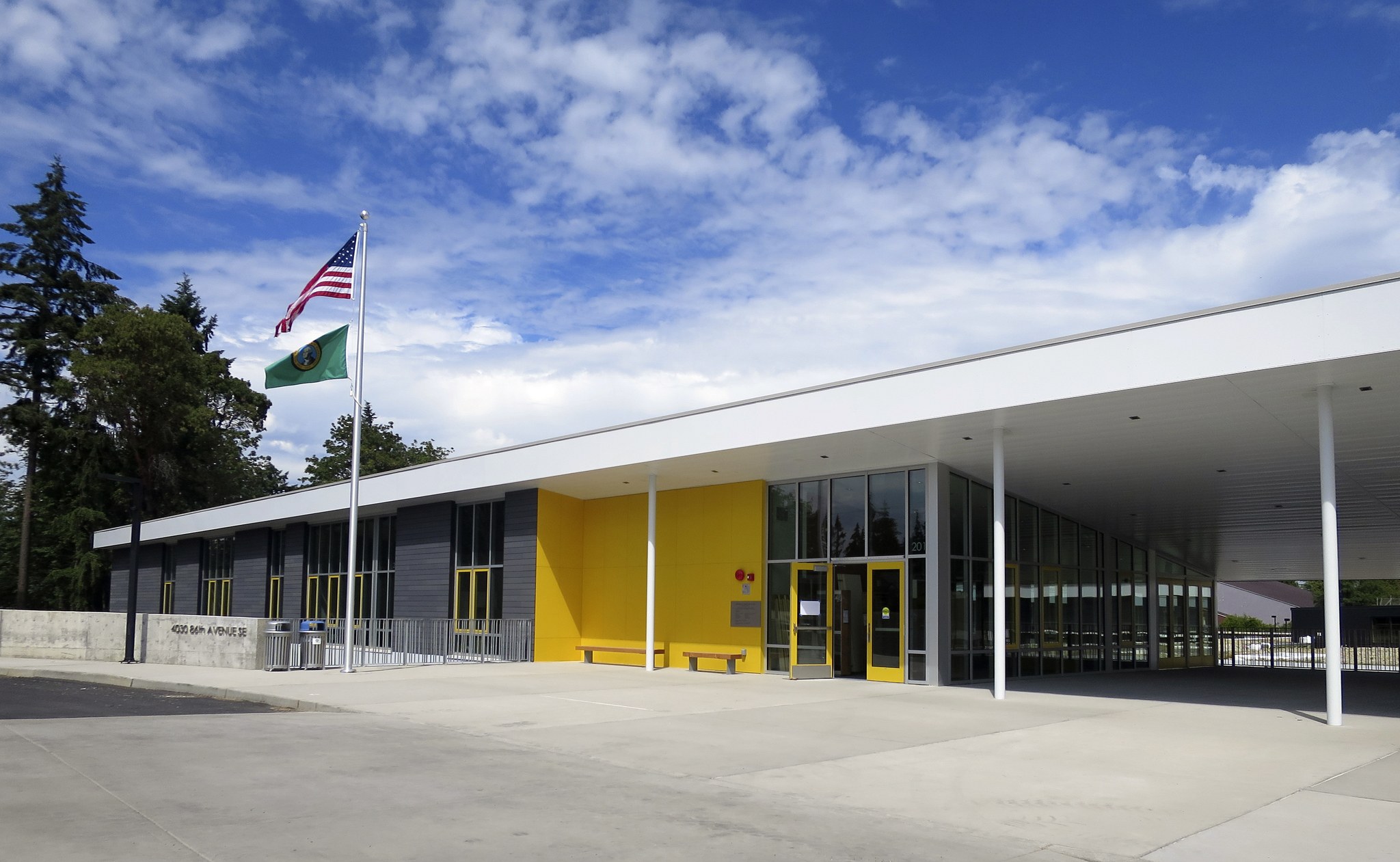 The front entrance of the new Northwood Elementary on Mercer Island. Photo courtesy of the Mercer Island School District.