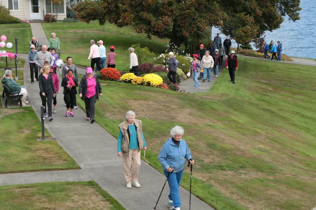 More than 150 walkers participated in a “Making Strides Against Breast Cancer” walk at Covenant Shores last October