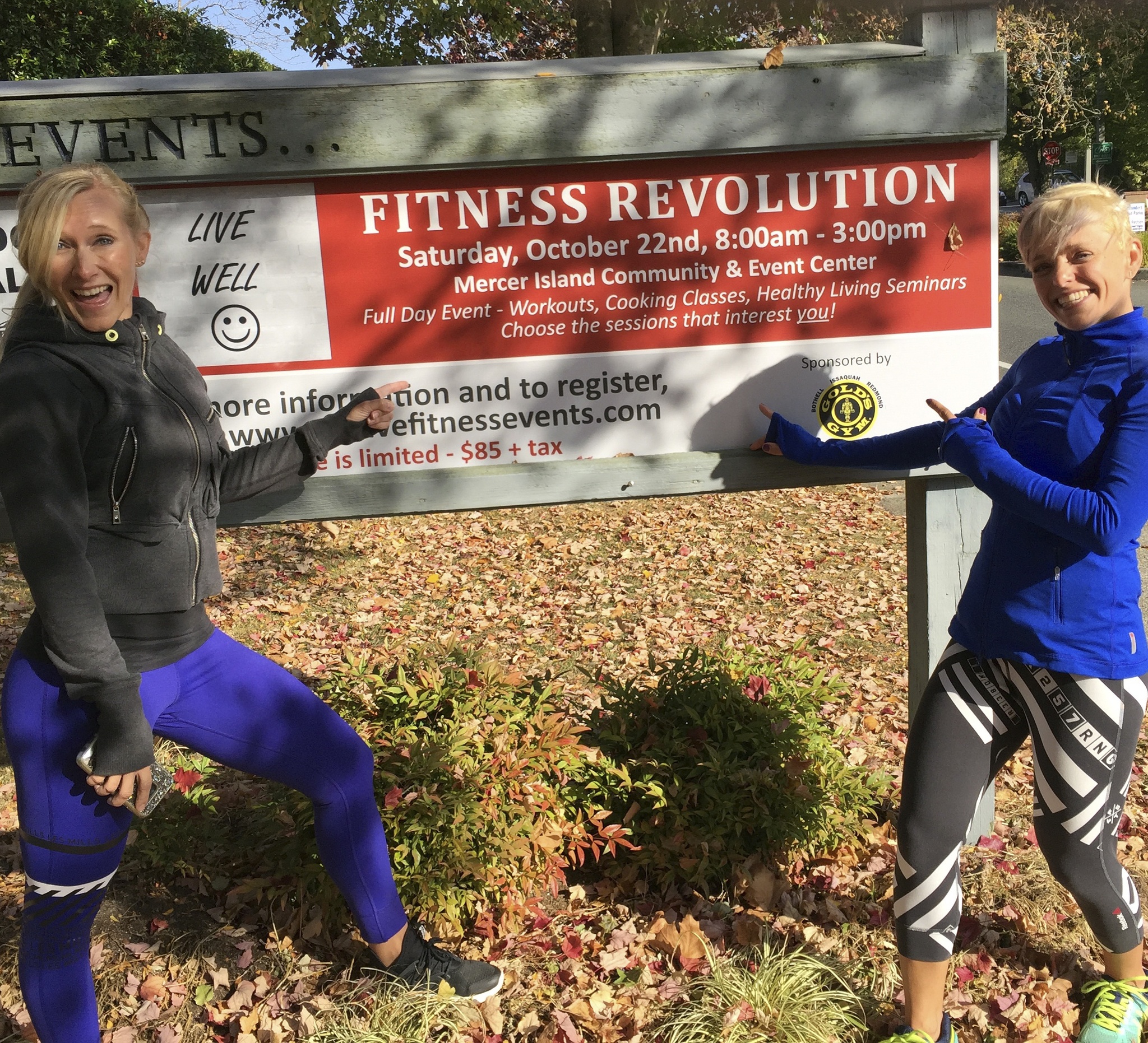 Julie Lawrence and Vicky Savage of Evolve Events promote their upcoming event Fitness Revolution. Evolve is a new community partner for Let's Move Mercer Island. Contributed photo