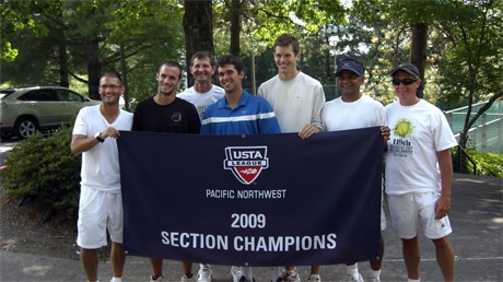 Members of the MICC adult men’s tennis team brought home the 2009 Pacific Northwest championship title