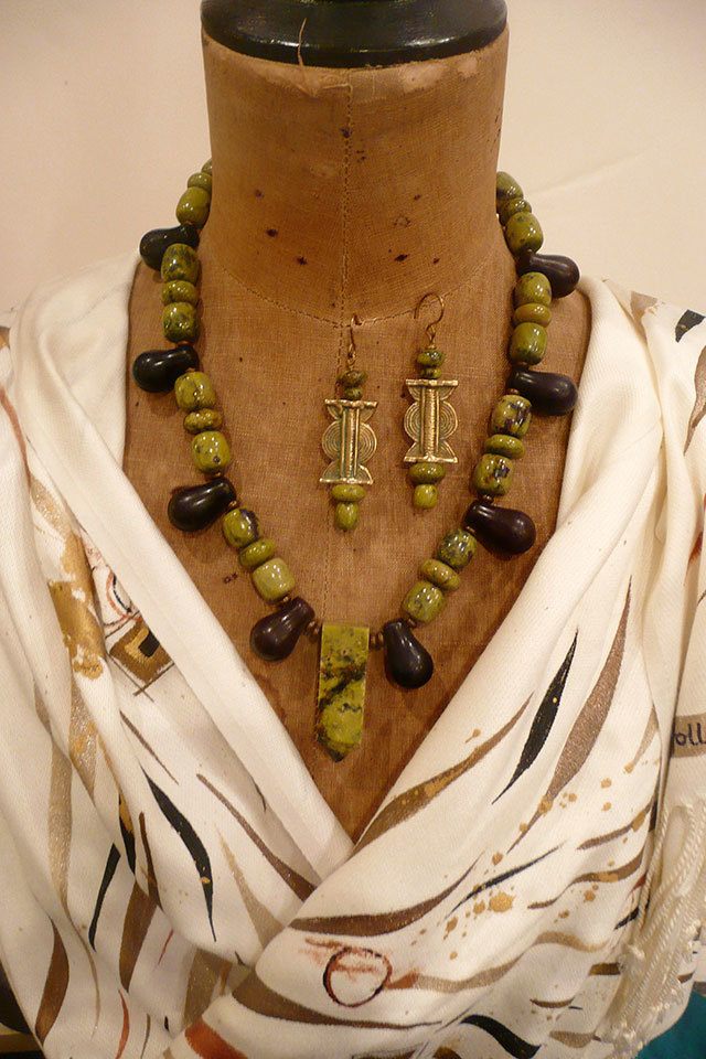 Jewelry, shawls and other art will be on display and for sale as Clarke and Clarke celebrates the “art of gift giving” at First Thursday art and wine on Dec. 1 and throughout the holidays. Photo courtesy of Clarke and Clarke