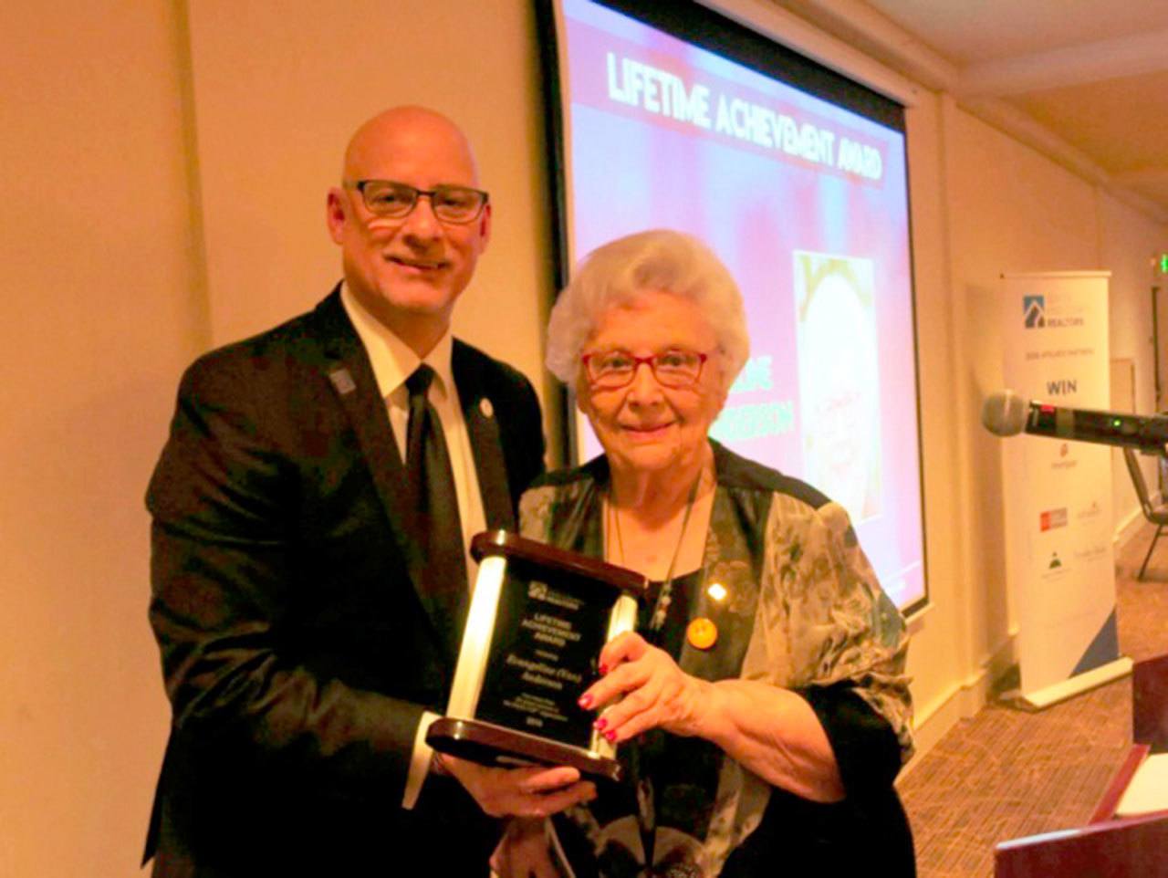 Evangeline “Van” Anderson received a Lifetime Achievement Award, a Realtor Excellence award and the Realtor Emeritus designation. Courtesy photo