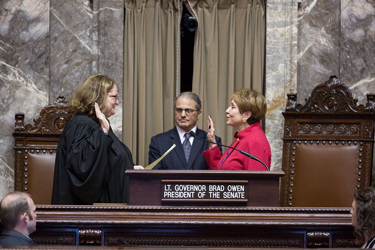 State Sen. Lisa Wellman, D-Mercer Island, was sworn into office to represent the 41st Legislative District. Contributed photo