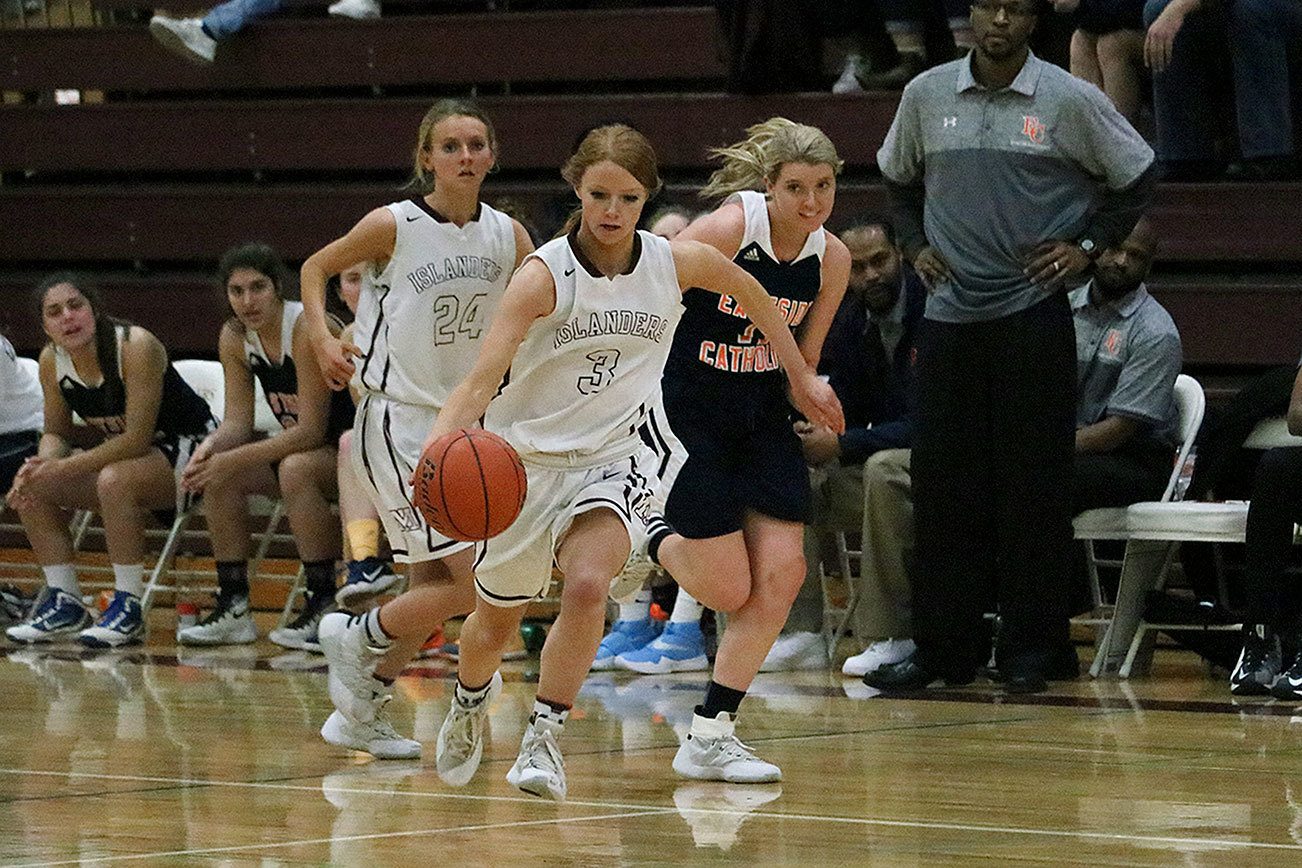 Mercer Island girls roll past Eastside Catholic to district quarters