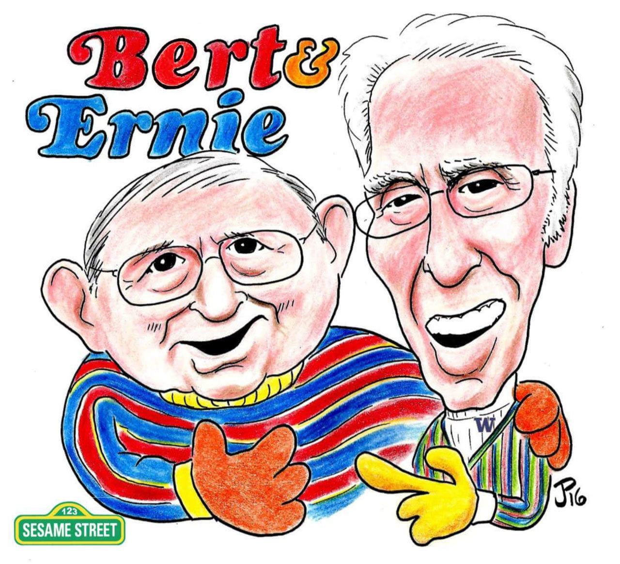 “Bert & Ernie.” Illustration courtesy of Greg Asimakoupoulos
