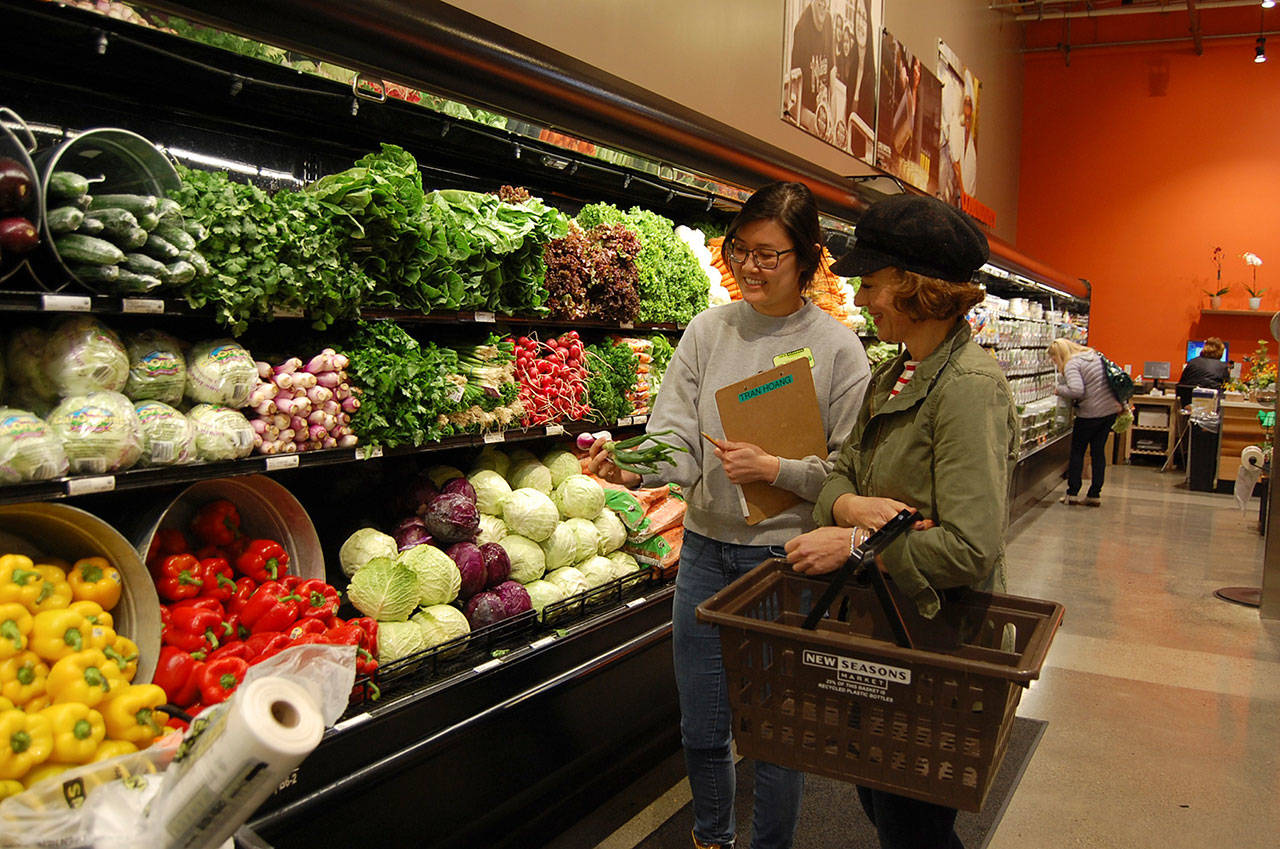 New Seasons nutritionist Tran Hoang explains how shop for healthy meals. She is available for Talk ‘n’ Shop appointments to provide advice and recommendations for everything from eating on a budget to specialized diets. Katie Metzger/staff photo