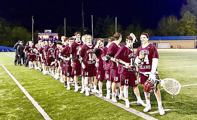 Photo courtesy of Don Howard                                The Mercer Island Islanders boys lacrosse team registered a comeback 6-4 victory against the Bellevue Wolverines on April 26. The Islanders, who trailed the Wolverines 3-2 at halftime, outscored Bellevue 4-1 in the second half to earn the win. Bellevue was ranked No. 1 in the state prior to the matchup against Mercer Island. Donnie Howard scored a team-high three goals in the win for the Islanders. Stew Vassau scored two goals and Mitchell Mandt added one goal for Mercer Island.