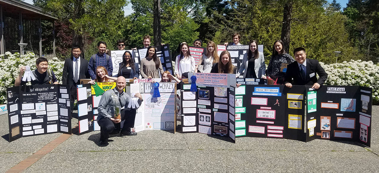 Nineteen Mercer Island students competed at a recent Bio Expo. Photo courtesy of Craig Degginger/Mercer Island School District