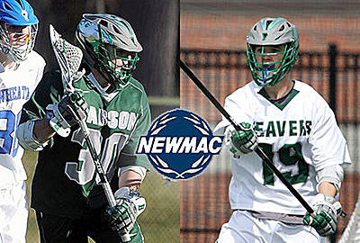 Photo courtesy of Kai Bottomley                                Mercer Island resident Brett Bottomley, left, earned New England Women’s and Men’s Athletic Conference (NEWMAC) academic all-conference honors during the 2017 season with NCAA Division III Babson College lacrosse squad. Bottomley, who plays midfielder, has a cumulative GPA of 3.8.