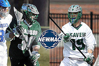 Photo courtesy of Kai Bottomley Mercer Island resident Brett Bottomley, left, earned New England Women’s and Men’s Athletic Conference (NEWMAC) academic all-conference honors during the 2017 season with NCAA Division III Babson College lacrosse squad. Bottomley, who plays midfielder, has a cumulative GPA of 3.8.