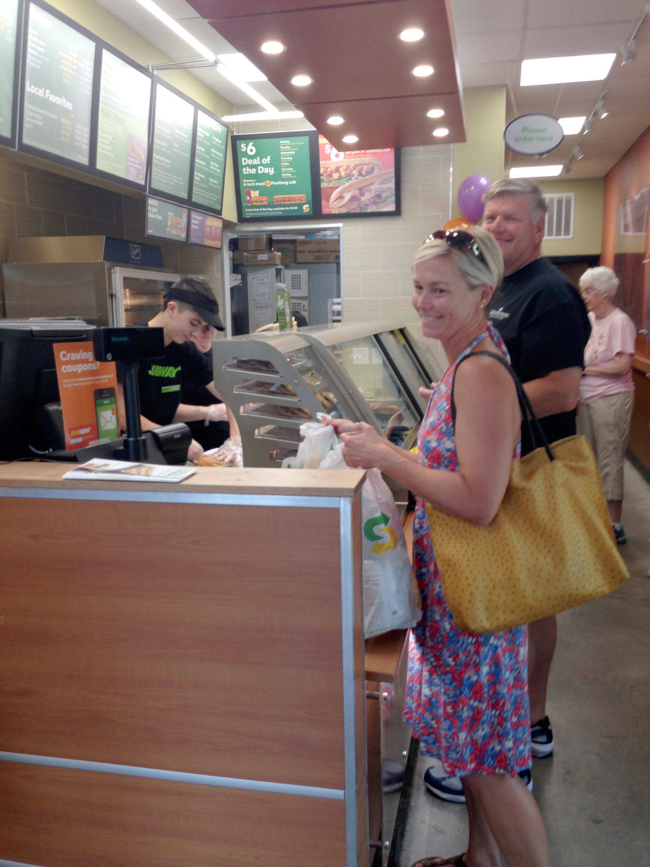 Customers get ready to “eat fresh” on a recent afternoon at a Subway that recently opened on Mercer Island at 7679 SE 27th St. Photo courtesy of Lisa Casterella