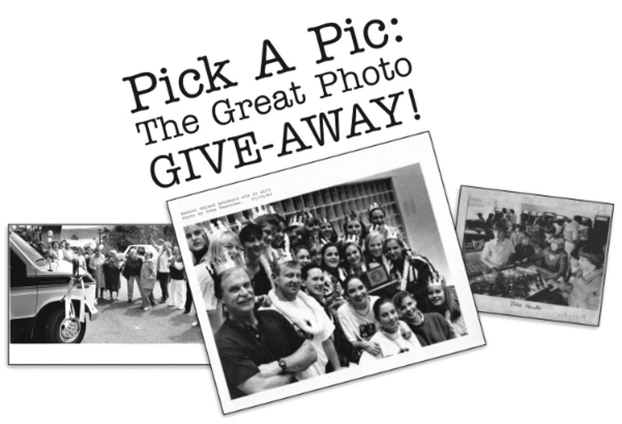 The “great photo giveaway” of old black-and-white photos used in the Mercer Island Reporter will be on Oct. 14-15 at the Mercer Island Library. Contributed image