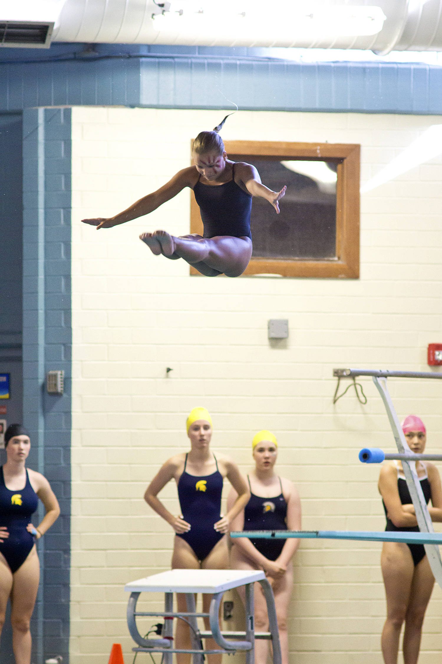 Photo courtesy of Tony Johnson/Tony Johnson Photography                                Mercer Island sophomore diver Sophia McGuffin (pictured) competes in a meet against the Bainbridge Island Spartans on Oct. 3.