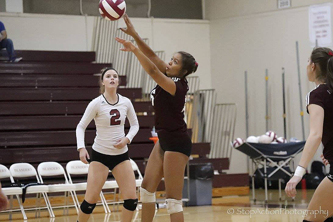 Photo courtesy of Don Borin/Stop Action Photography                                Mercer Island senior outside hitter Adara Hamilton has been on the varsity squad since her freshman season in the fall of 2014.