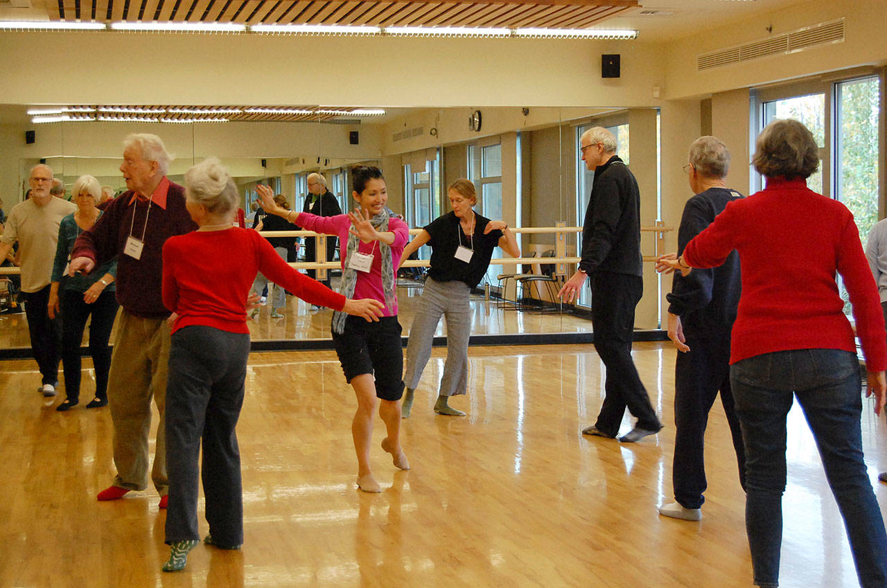 Mercer Island’s Dance for Parkinsons’s disease (PD) class instructor Naomi Glass Schwiethale gets her students moving, a feat that can require “superhuman” effort for people with the neurodegenerative disease. Katie Metzger/staff photo
