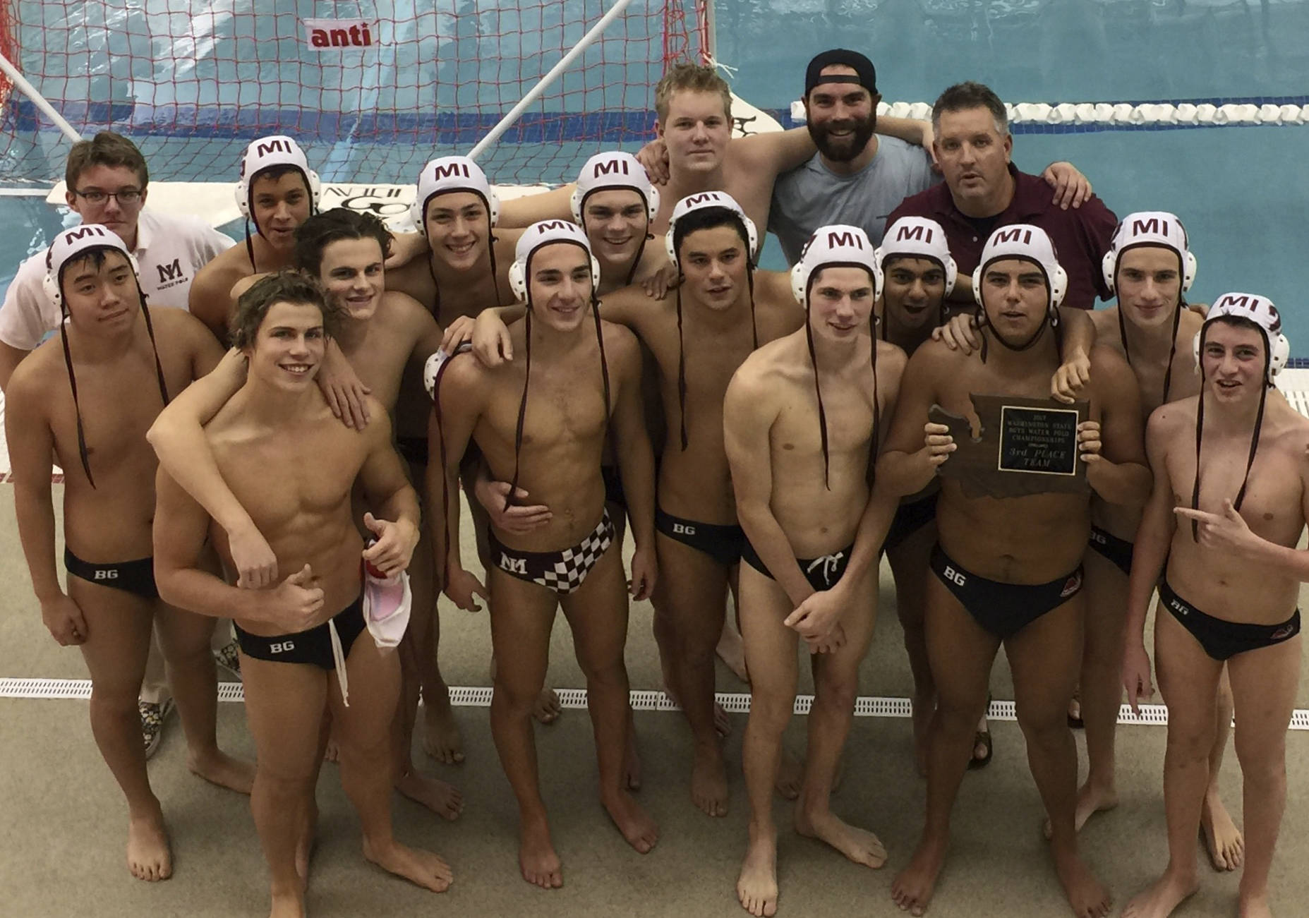 Photo courtesy of Susan Robinson                                The Mercer Island Islanders boys water polo team captured third place at the Washington high school water polo state tournament on Nov. 11 at the Curtis Aquatic Center in University Place.