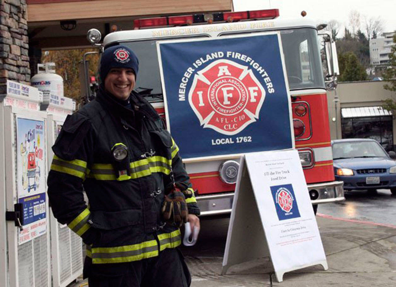 The Mercer Island Fire Department is doing a food drive and a coat drive during the holidays. File photo