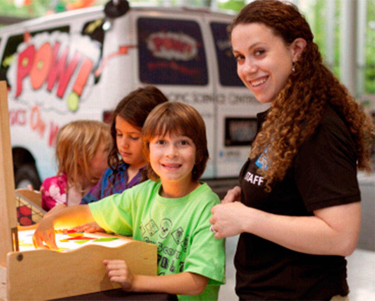 Pacific Science Center’s Science on Wheels van will be at Islander Middle School this week. Photo via pacificsciencecenter.org