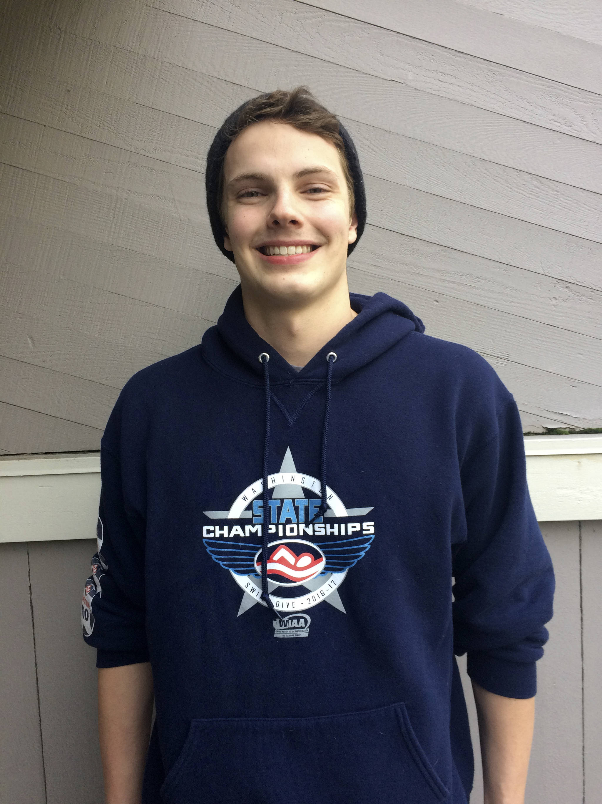 Shaun Scott, staff photo                                Mercer Island Islanders senior swimmer Kyle Bailey competes in the 200 IM and 100 breast stroke.