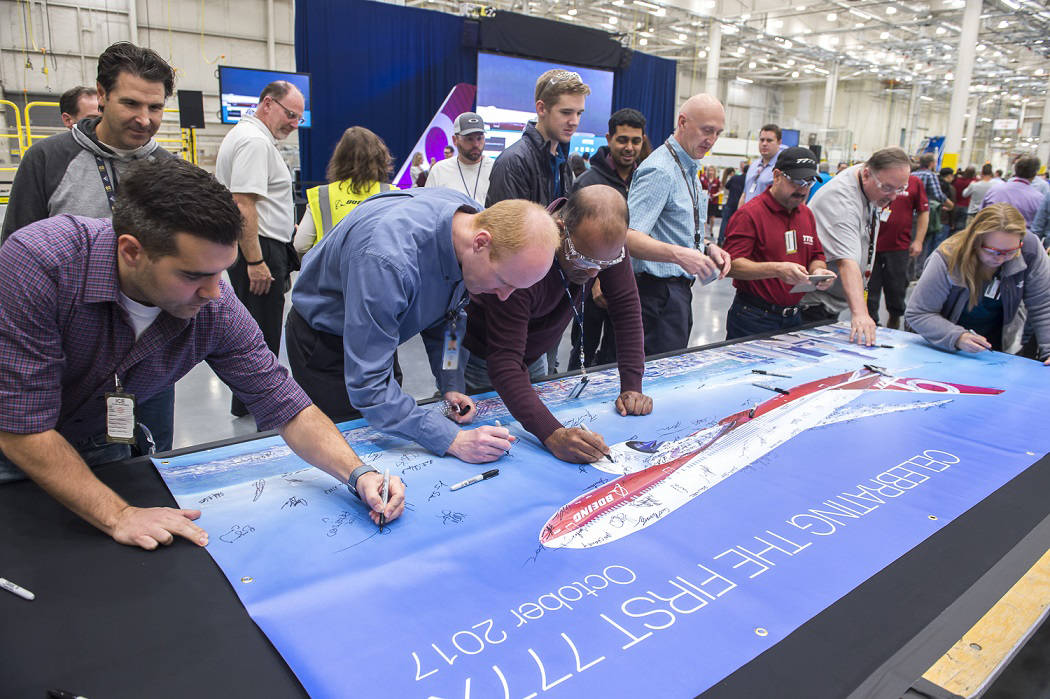 Employees are excited about beginning production on Boeing’s new 777X. Boeing Company photo