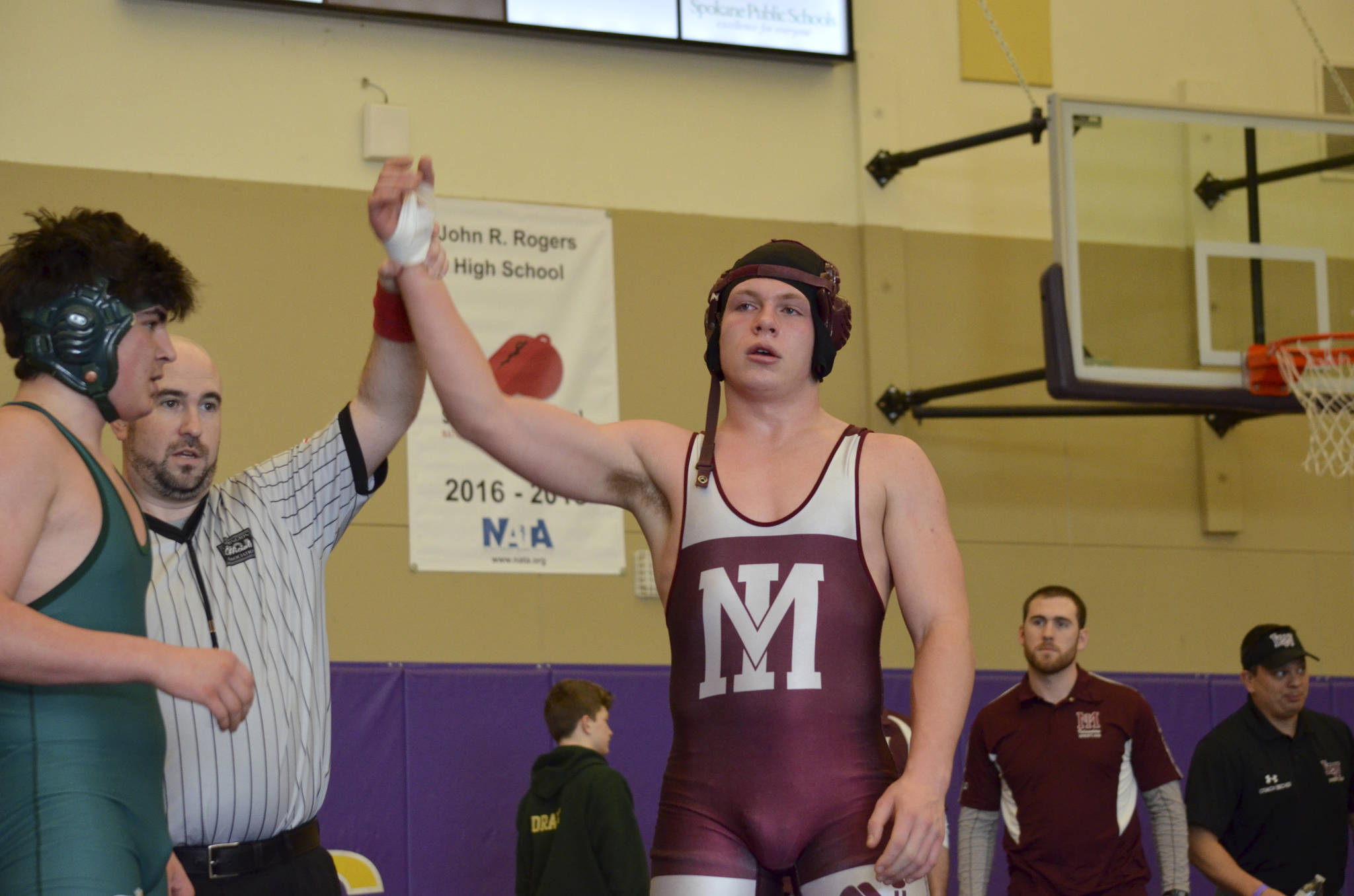 Photo courtesy of Billy Pruchno                                Mercer Island 195-pound grappler Donnie Howard (pictured) captured fourth place at the Class 3A Region IV tournament in Spokane on Feb. 10.