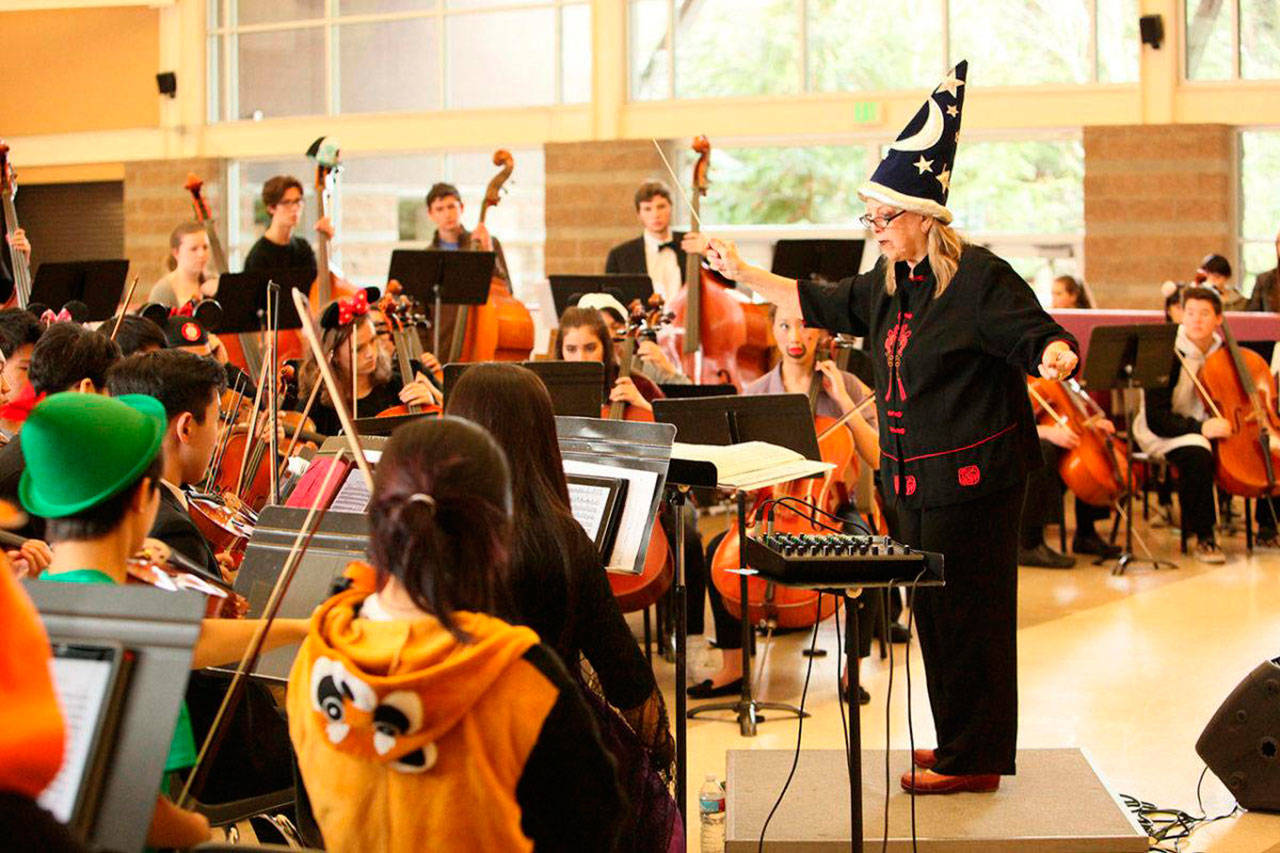 The Mercer Island High School orchestra perform Disney classics at the Disney and Dessert fundraiser in 2017. Photo courtesy of Jay Na