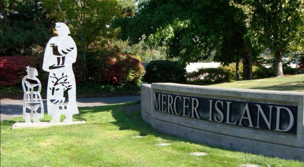 The stainless-steel people, part of the Mercer Island’s Gateway project, welcome residents and visitors to the city. Photo courtesy of the city of Mercer Island