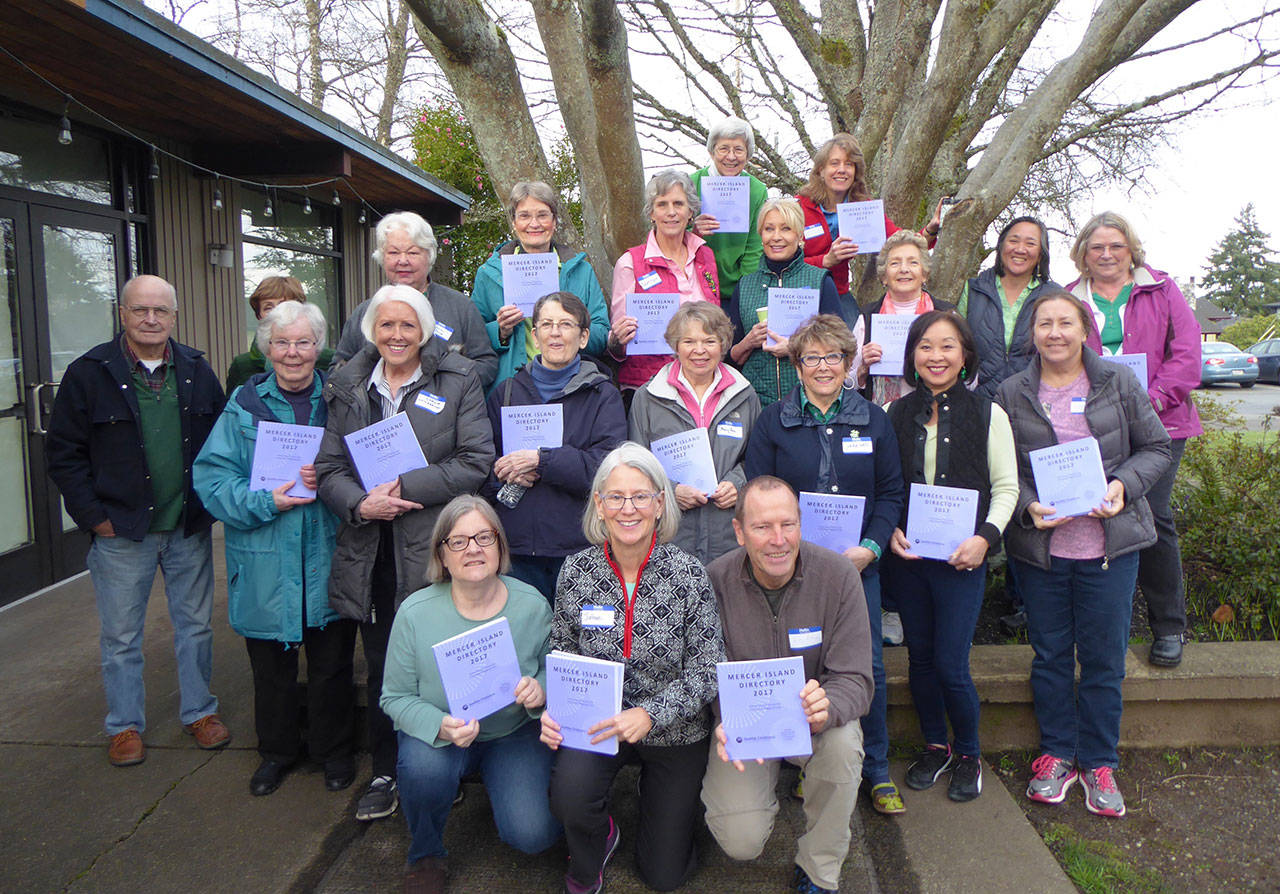 Mercer Island Guild members smile after their Directory Mailing Day in 2017. Courtesy photo